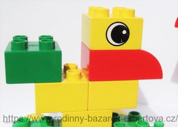 LEGO DUPLO 19x kostka zvířátko Pták kur Kohout Kuře + Vozík set Rooster on Wheels Set 2895 