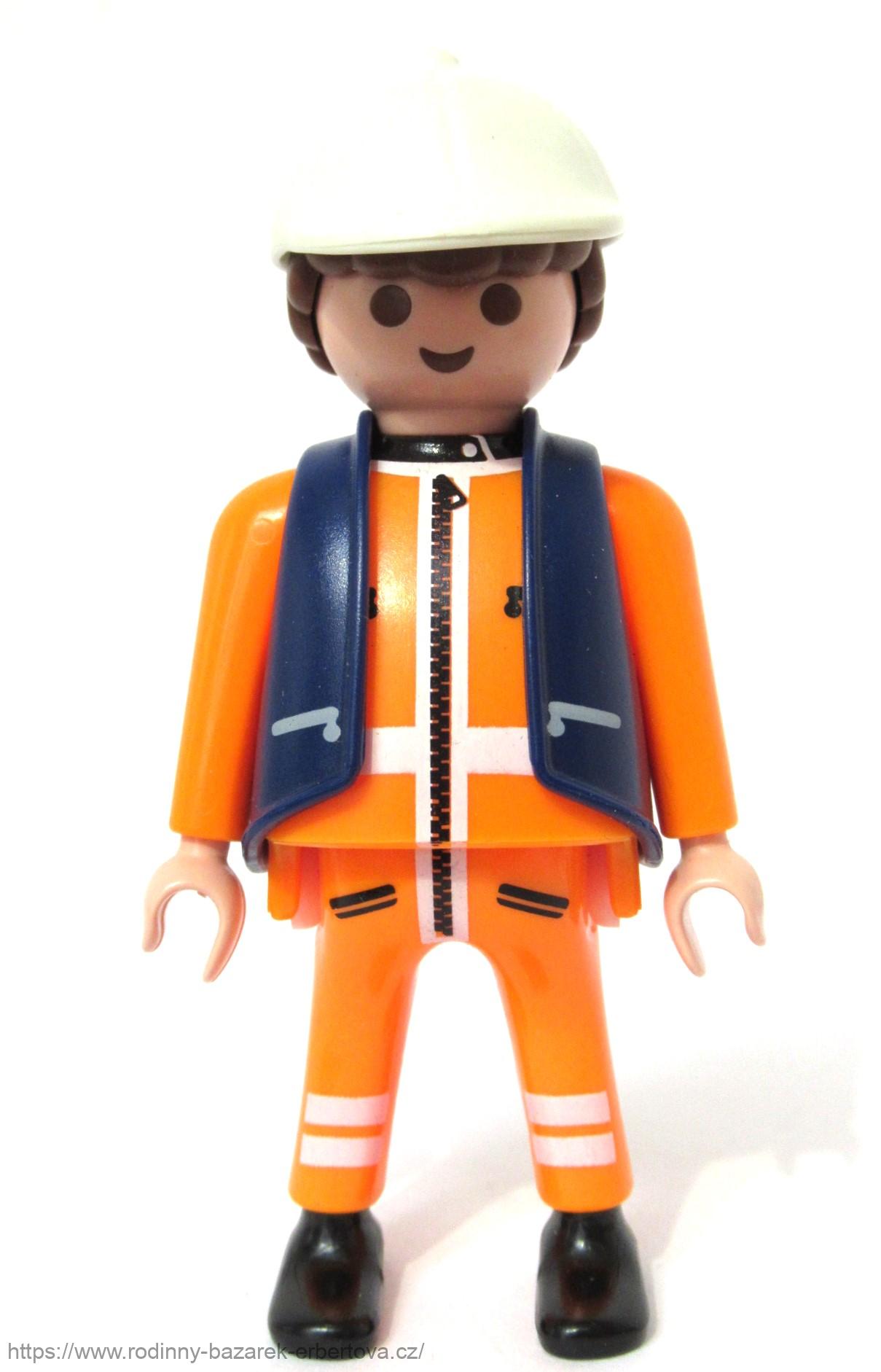 PLAYMOBIL figurka pán Dělník z Letiště + čepička č.1