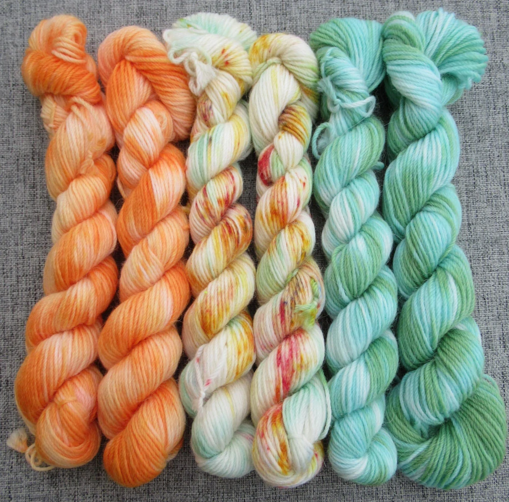 Set 120g / 6x mini přadénko Luxusní Anglická ponožková příze mix Merino Alpaca č.7