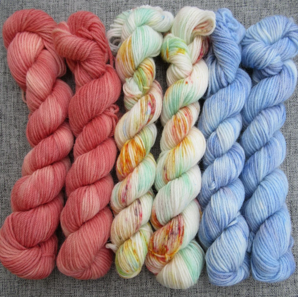 Set 120g / 6x mini přadénko Luxusní Anglická ponožková příze mix Merino Alpaca č.9