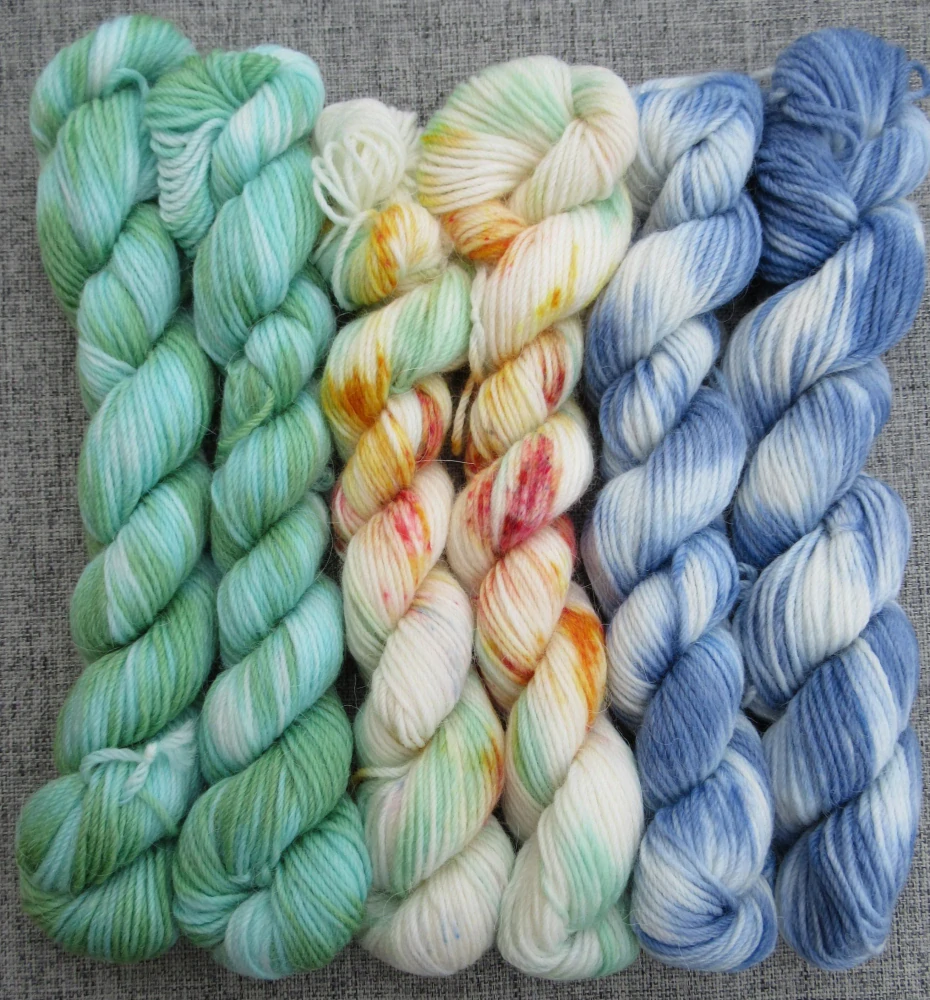 Set 120g / 6x mini přadénko Luxusní Anglická ponožková příze mix Merino Alpaca č.10