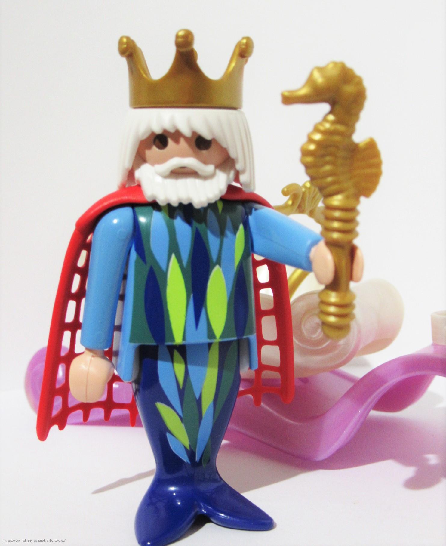 PLAYMOBIL figurka Pán Moří + Kočár + 3x Mořský Koník
