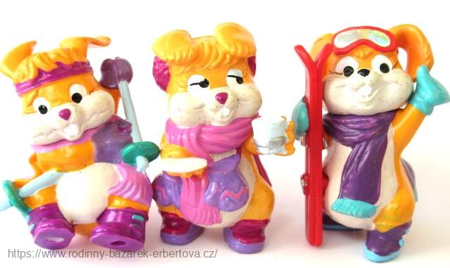 Kinder figurka Ferrero  sestava Hunny Bunny's - Králíčci na lyžích