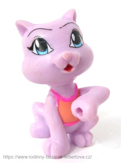  Plastová figurka zvířátko Kočka růžová č.2