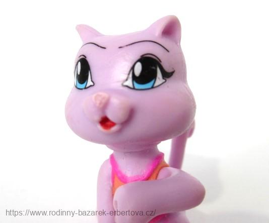  Plastová figurka zvířátko Kočka růžová č.1