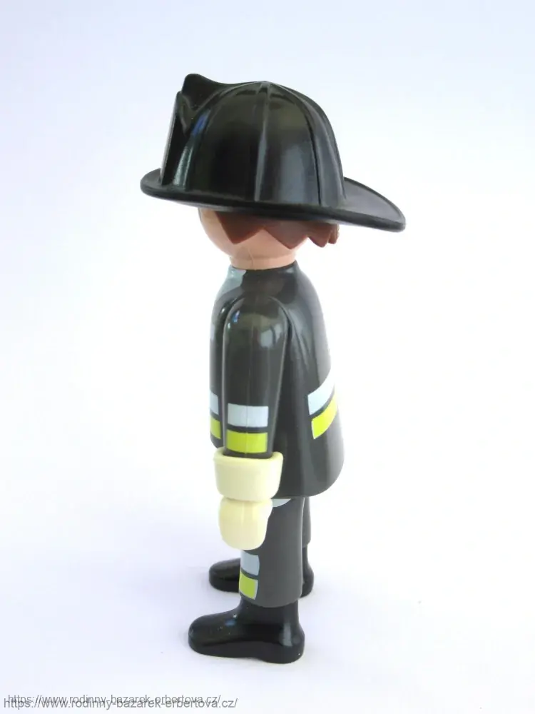 PLAYMOBIL figurka Pán Hasič šedá uniforma + přilba + 2x nátepník / manžeta