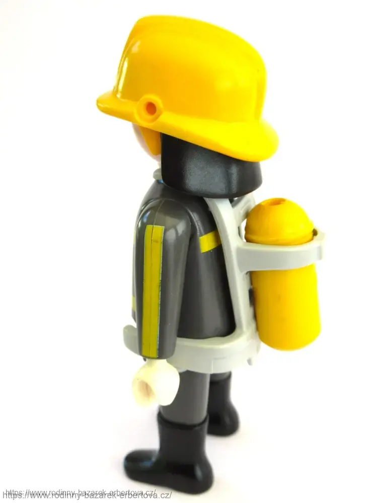 PLAYMOBIL figurka Pán Hasič šedá uniforma + přilba + lahev