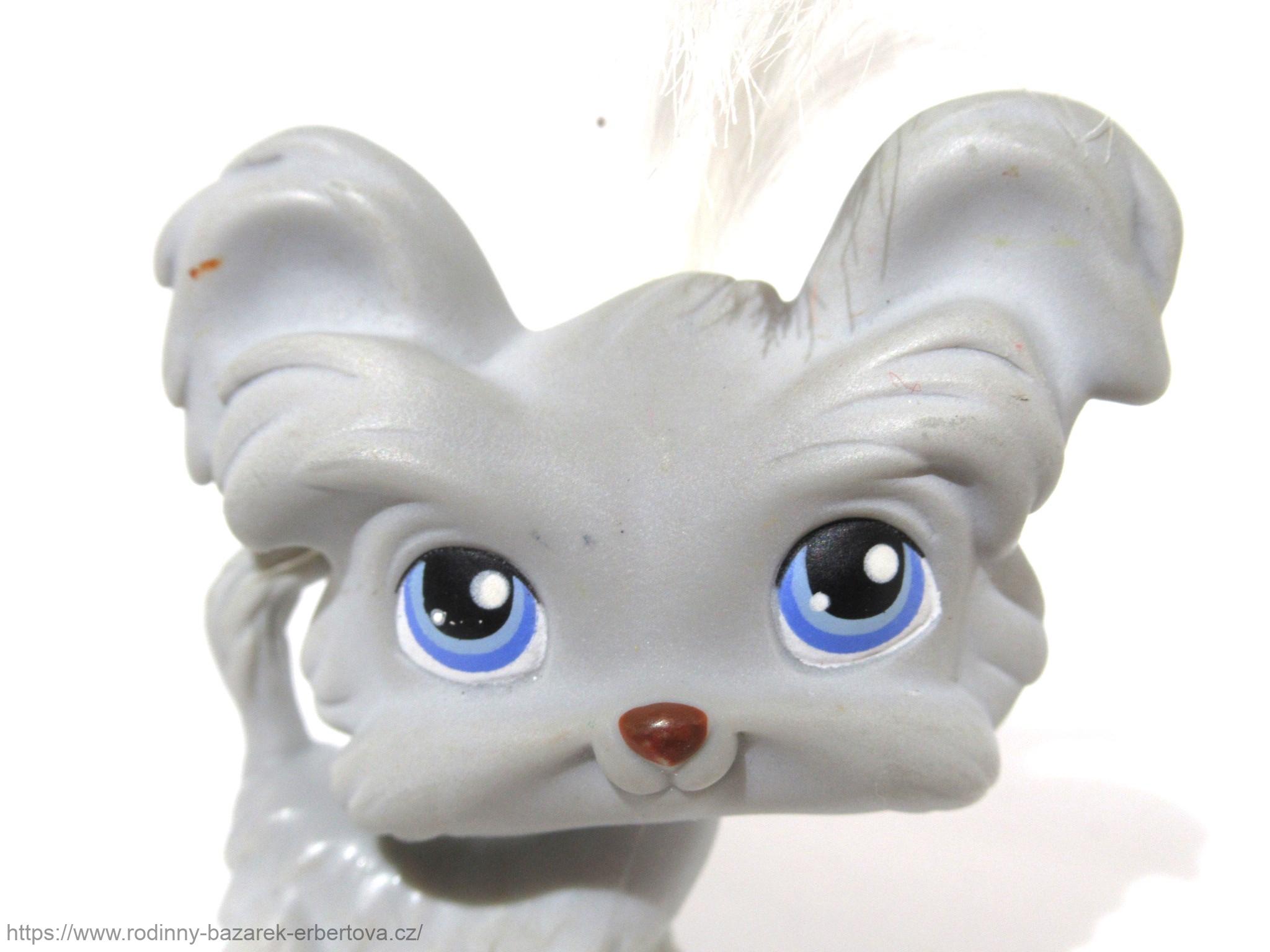 LITTLEST PET SHOP pes Shi Tzu s vlásky LPS 227 + červený magnet