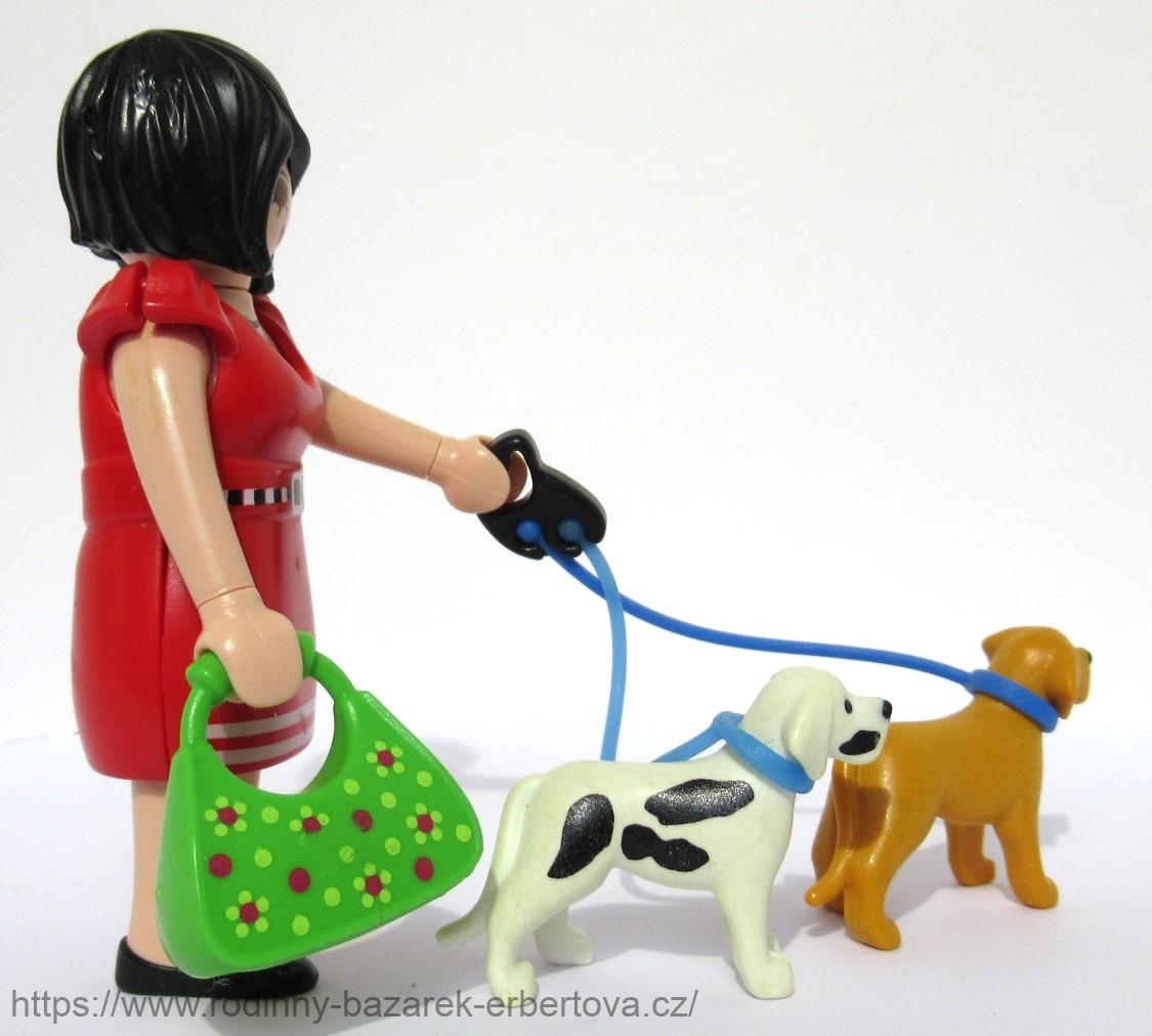PLAYMOBIL figurka paní Sundavací šaty kabelka pes