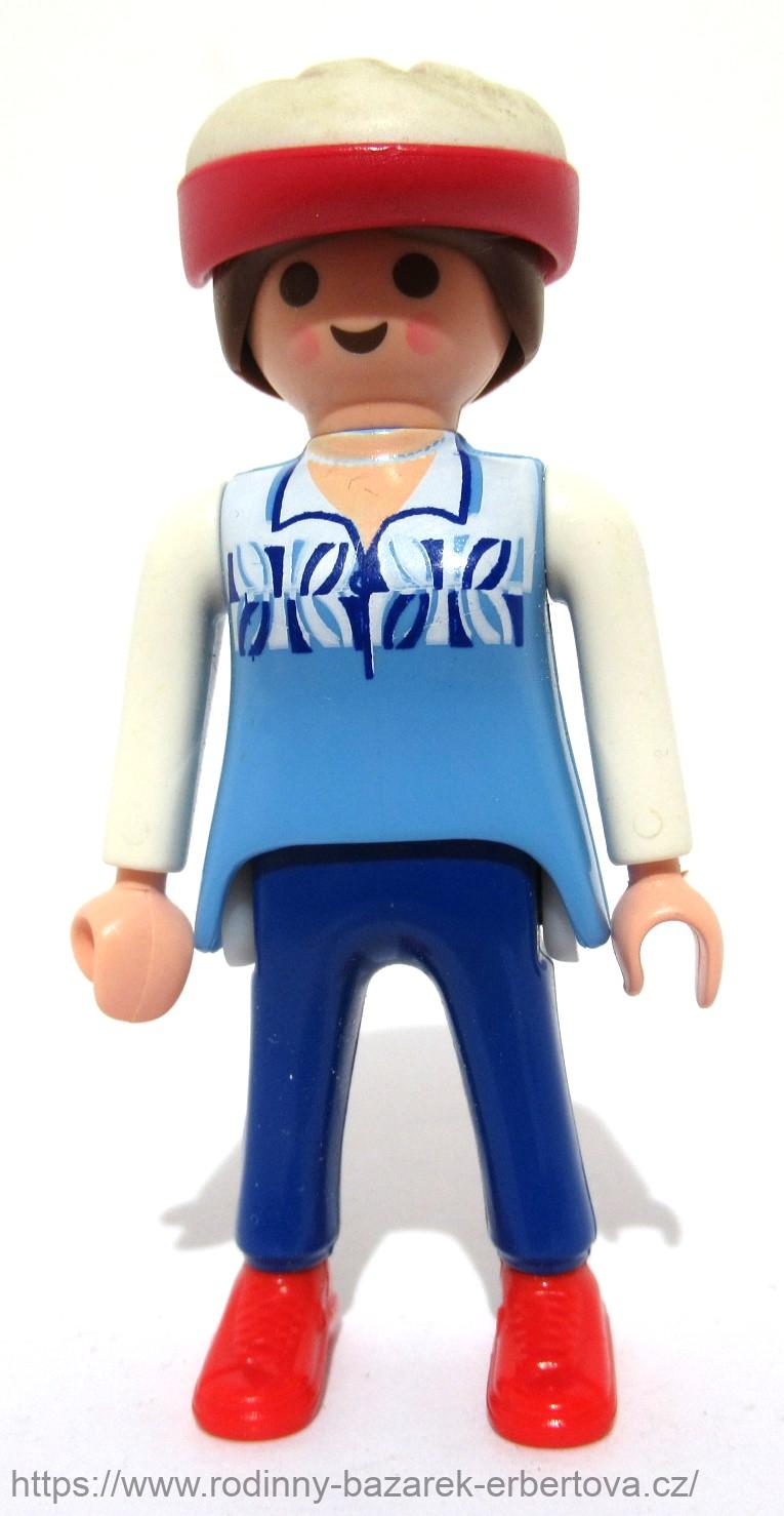 PLAYMOBIL figurka pání sportovkyně Cyklistka + přilba + Jízdní kolo + holčička + vozík