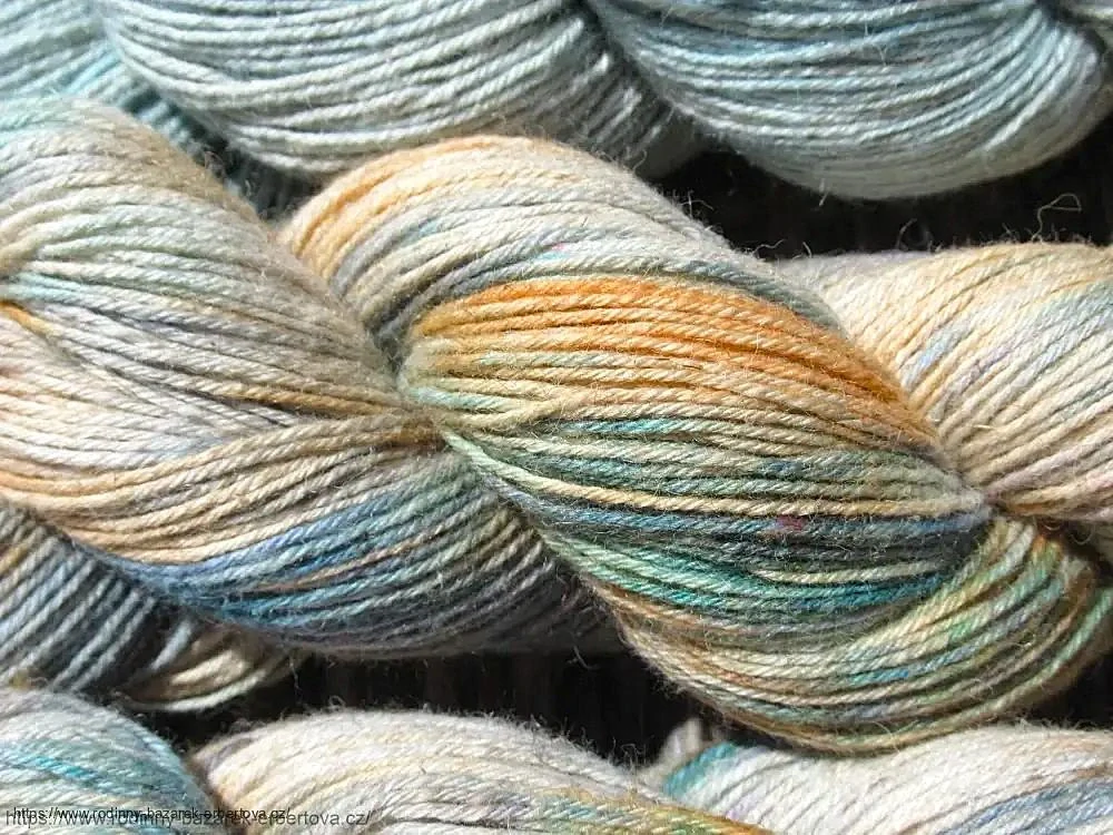 Set 500g ručně barvené   Fingering 40% bavlna/ 30% len/ 30% vlna přírodní 