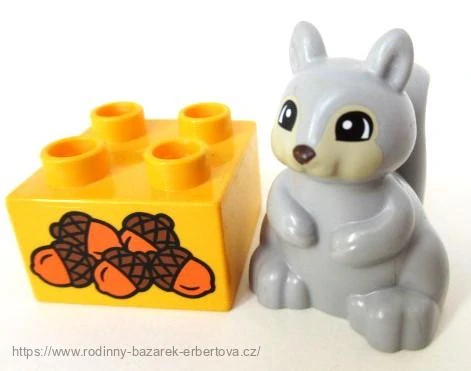 LEGO duplo lesní zvířátko - Veverka + kostka žaludy