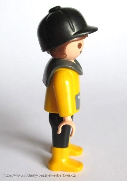PLAYMOBIL figurka dítě holčička Holka hnědovláska holinky bunka + čepice Žokejka