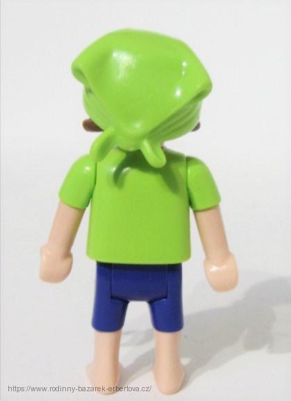 PLAYMOBIL figurka dítě bosá holčička Holka hnědovláska tričko kraťasy + Šátek