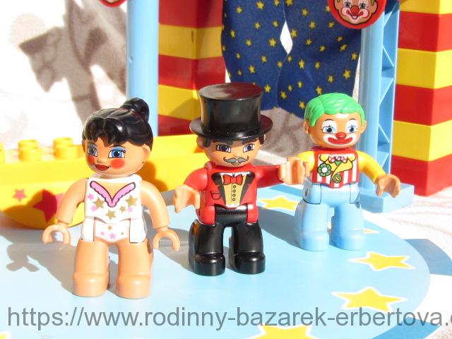 LEGO DUPLO  Cirkus + Vláček + figurka Slon Opička Principál Krasojezdkyně Klaun
