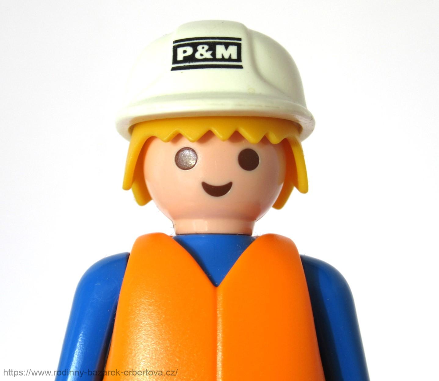 PLAYMOBIL figurka pán Dělník + přilba č.1