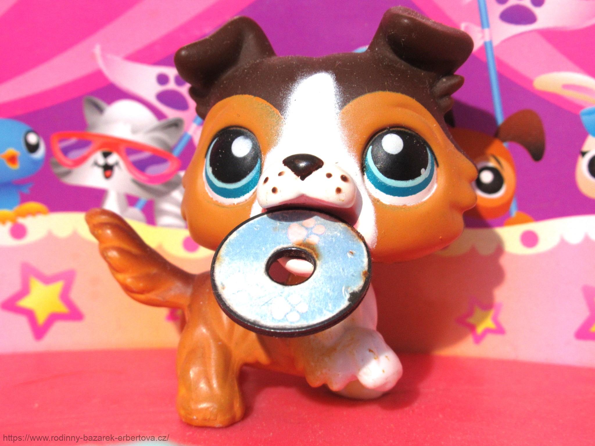 LITTLEST PET SHOP sestava cirkus podium - šapito +  pes Kolie LPS 237 ( 3 magnety)  + Mopslík