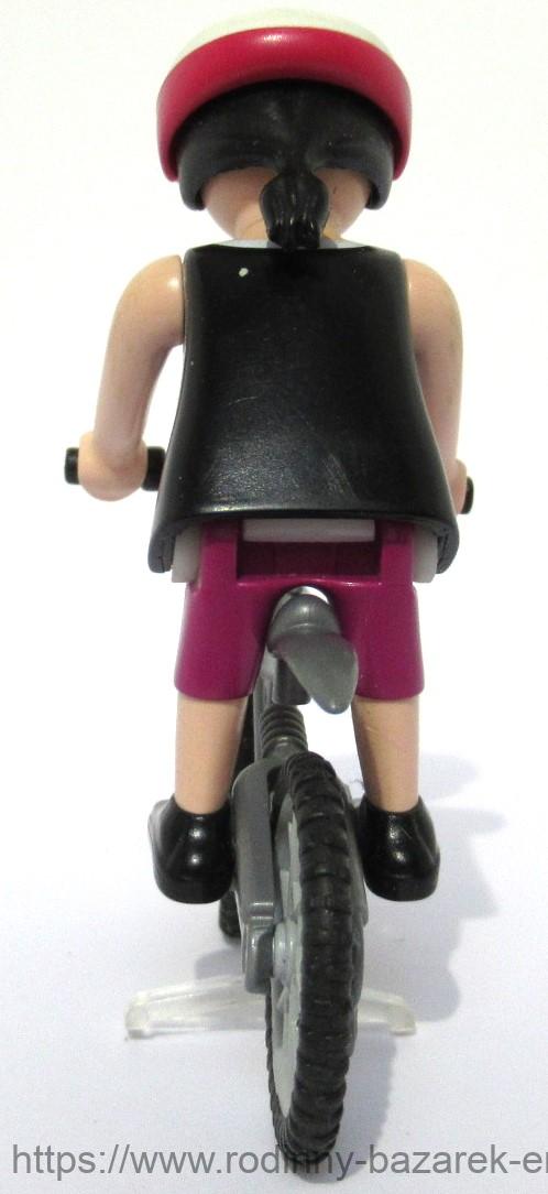 PLAYMOBIL figurka pání sportovkyně Cyklistka + přilba + Jízdní kolo se stojánkem