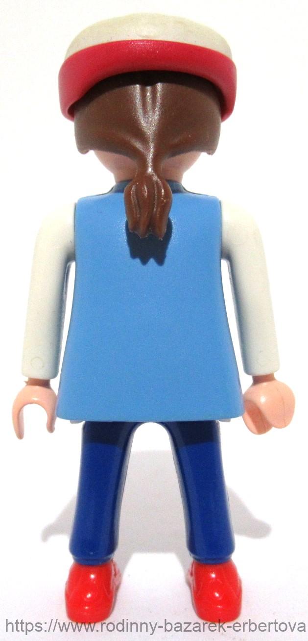 PLAYMOBIL figurka pání sportovkyně Cyklistka + přilba + Jízdní kolo + holčička + vozík