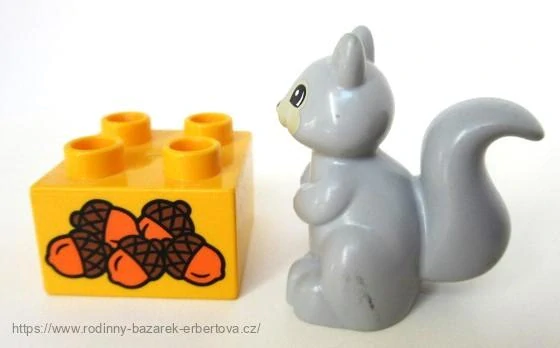 LEGO duplo lesní zvířátko - Veverka + kostka žaludy