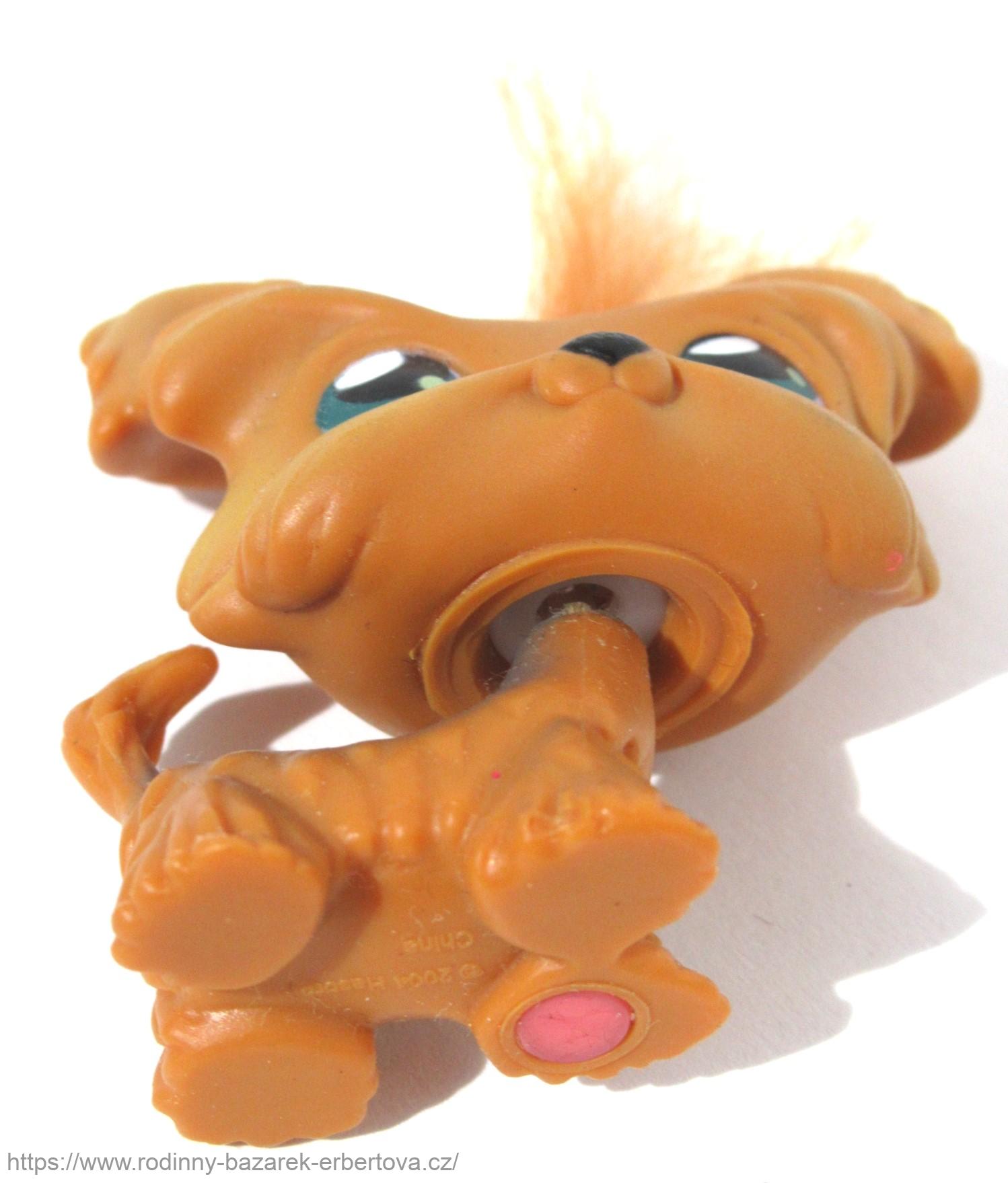 LITTLEST PET SHOP pes Shi Tzu s vlásky LPS 6 + červený magnet