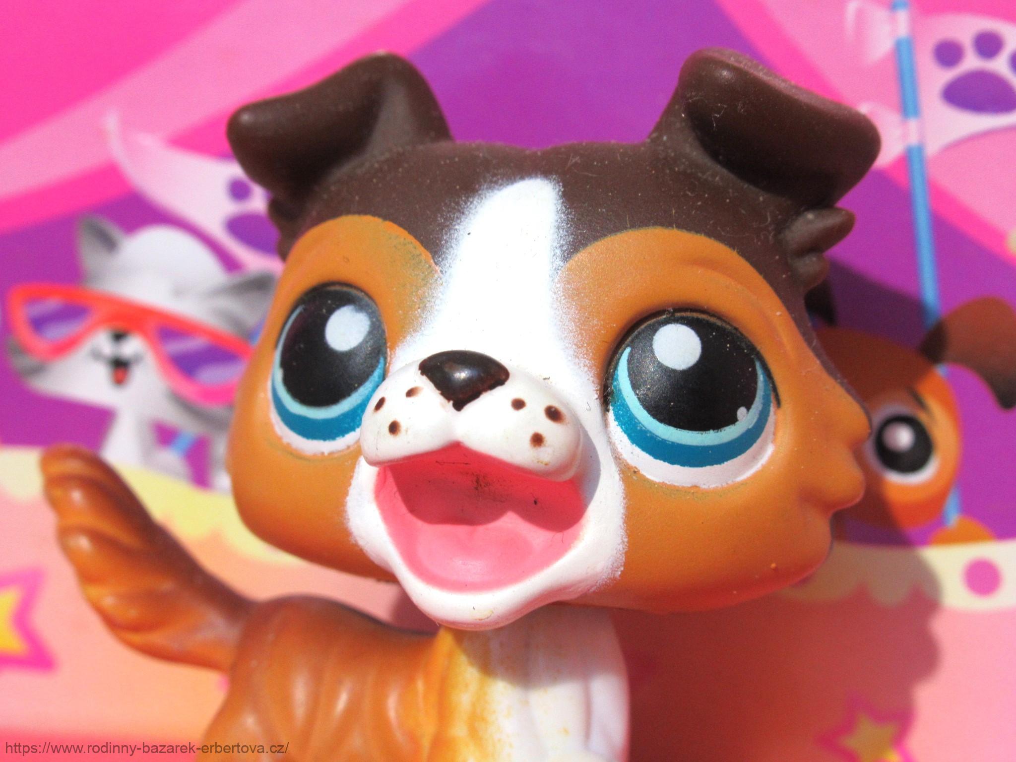 LITTLEST PET SHOP sestava cirkus podium - šapito +  pes Kolie LPS 237 ( 3 magnety)  + Mopslík