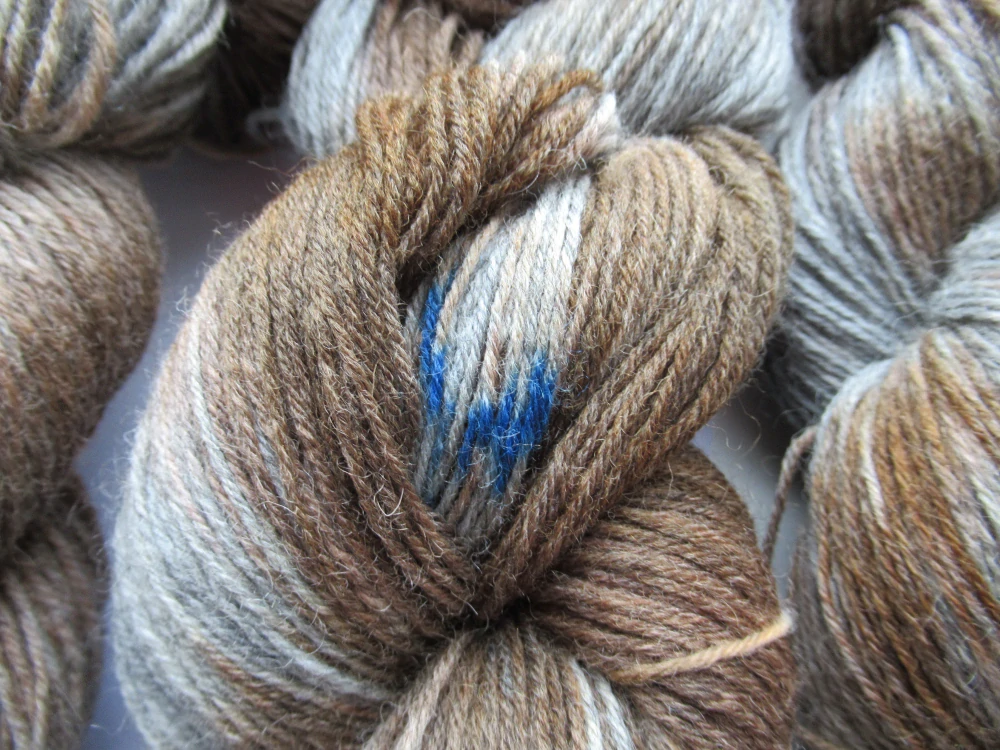 Set 5x 100g / 420m Ponožková příze Aktiv 4-fach ŠEDÁ melanž fingering 420m / 100g : 75% vlna / 25% polyamid