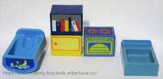 PLAYMOBIL 123 nábytek Postýlka / Kolébka pro Miminko Sporák Knihovna Skříňka