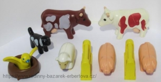 PLAYMOBIL 123 Farma zvířátka Prasátko Ovečka Kravička Holub Hnízdo Pes č.2