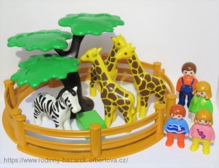 PLAYMOBIL 123 ZOO Žirafa Zebra Strom Figurky Plot