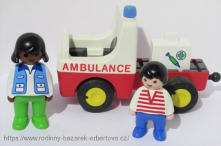 PLAYMOBIL 123 Ambulance auto Sanitka Lékařka Kluk
