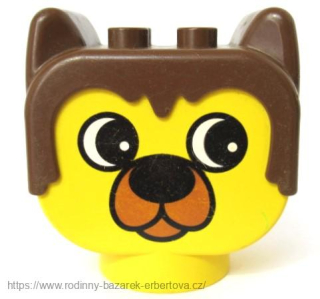 LEGO DUPLO kostka s potiskem hlava Pes