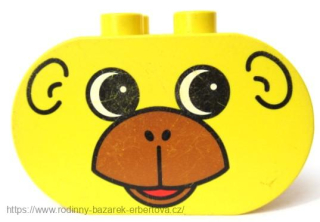 LEGO DUPLO kostka s potiskem hlava Opička