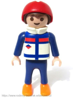 PLAYMOBIL figurka dítě Kluk Závodník kombinéza + přilba