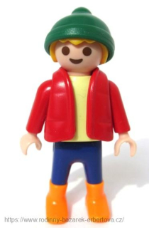 PLAYMOBIL figurka dítě Kluk Zimní oblečení - bunda kalhoty rukavice + kulich čepička 
