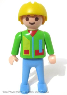 PLAYMOBIL figurka dítě Kluk Závodník / cyklista + přilba