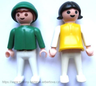 PLAYMOBIL figurka Díte holčička Holka + Kluk + kulich čepička