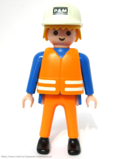 PLAYMOBIL figurka pán Dělník + přilba č.1