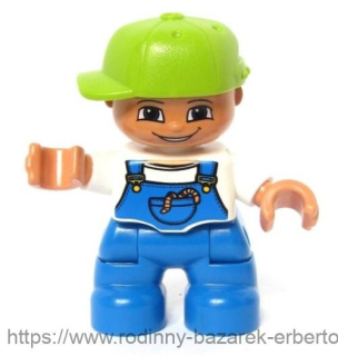 LEGO DUPLO figurka / postavička dítě Chlapeček / Kluk otáčecí Kšiltovka