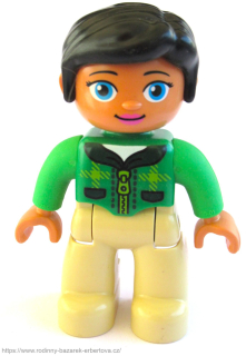 LEGO DUPLO figurka / postavička dospělák Paní / Maminka s drdolem č.1