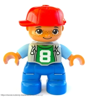 LEGO DUPLO figurka / postavička dítě Chlapeček / Kluk otáčecí Kšiltovka