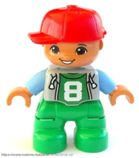 LEGO DUPLO figurka / postavička dítě Chlapeček / Kluk otáčecí Kšiltovka