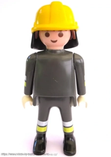 PLAYMOBIL figurka Pán Hasič šedá uniforma + přilba
