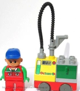  LEGO DUPLO podvozek SERVISNÍ VOZÍK / pumpa / octan / diagnostika + figurka