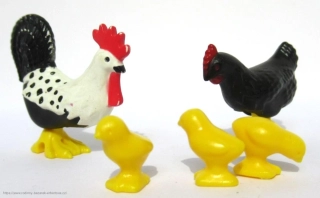 PLAYMOBIL Farma zvířátko 3x Kuře + 1x Slepička + 1x Kohout