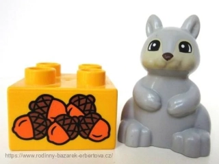 LEGO duplo lesní zvířátko - Veverka + kostka žaludy