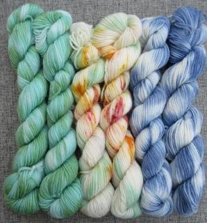 Set 120g / 6x mini přadénko Luxusní Anglická ponožková příze mix Merino Alpaca č.10
