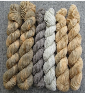Set 120g / 6x mini přadénko Luxusní Anglická ponožková příze mix Merino Yak Stellia Alpaca č.12