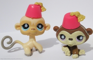 LITTLEST PET SHOP původní sestava Opička Šimpanz LPS 834 + Orangutan LPS 835